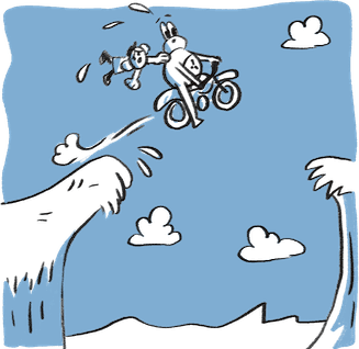 Illustration of a character weighing up a risky decision