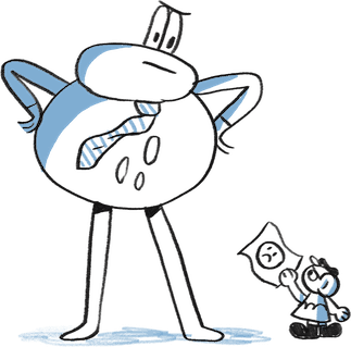 Illustration of a character facing a demanding client