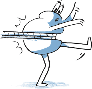 Illustration of a character wobbling while balancing